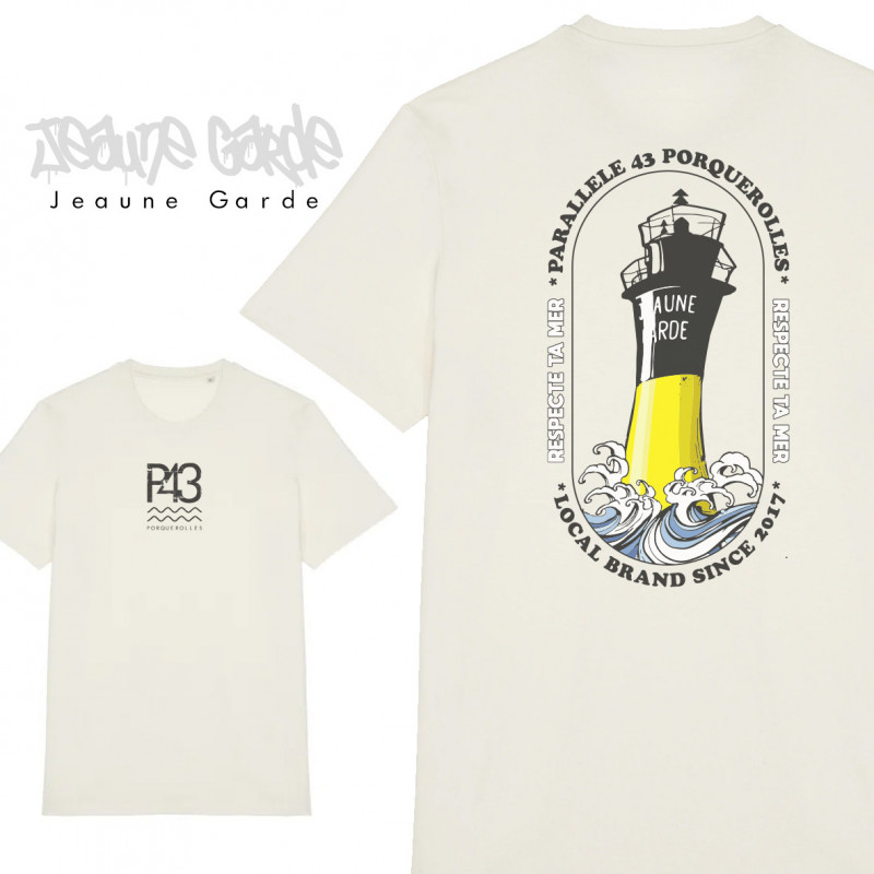 Tshirt M ivory jeaune garde
