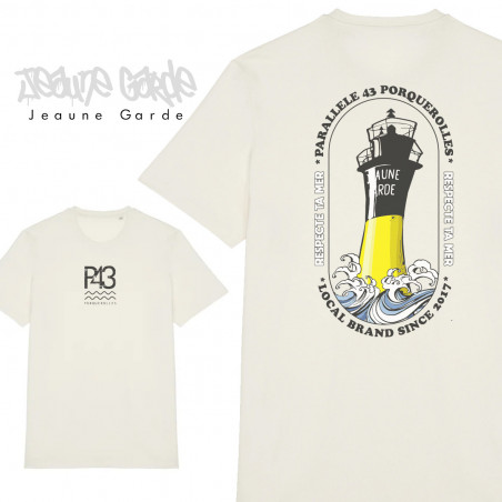 Tshirt M ivory jeaune garde