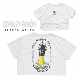 Crop Top S Blanc jeaune garde